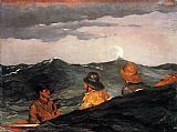 Winslow Homer Canvas Paintings - Kissing the Moon